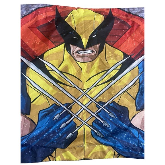 Marvel Wolverine Pillowcases Set of 2 Standard Size Comic Art Blue Reverse - Picture 2 of 4